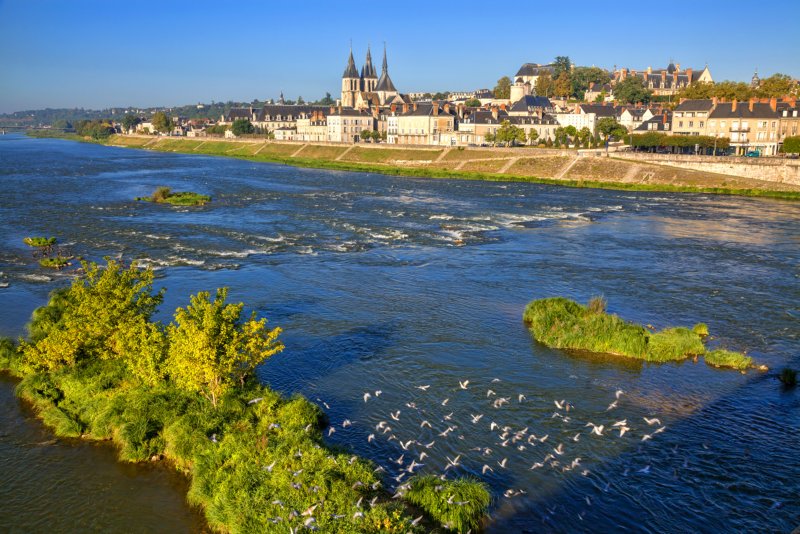 Abbey Saint-Laumer in Blois, France. Chateau of the Loire